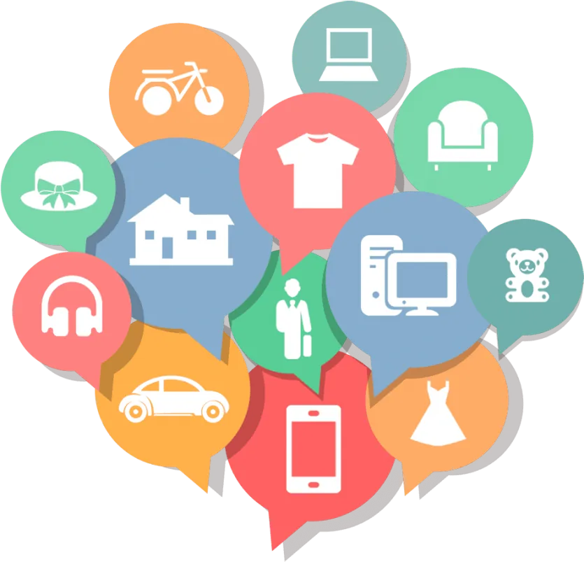 Classified ads and market categories illustration
