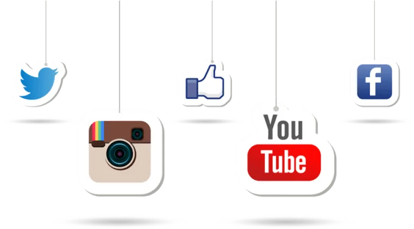 Social media hanging icons